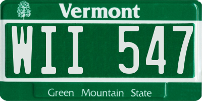 VT license plate WII547