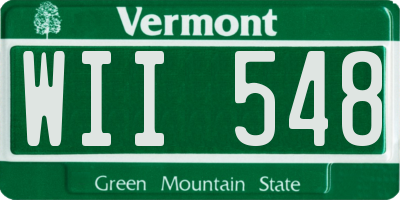 VT license plate WII548