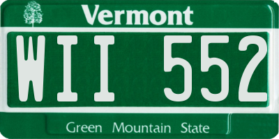 VT license plate WII552