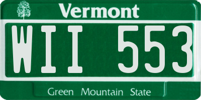 VT license plate WII553