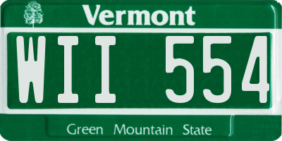 VT license plate WII554