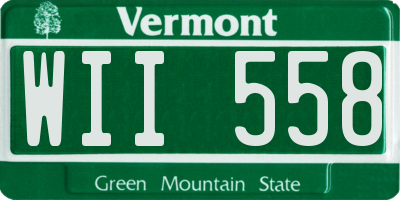 VT license plate WII558