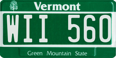 VT license plate WII560