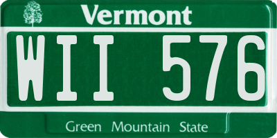 VT license plate WII576