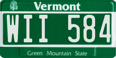 VT license plate WII584