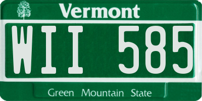 VT license plate WII585