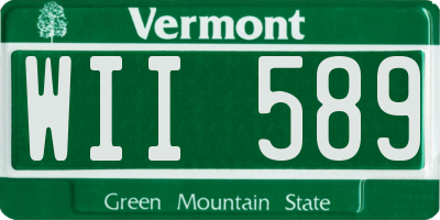 VT license plate WII589