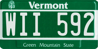 VT license plate WII592