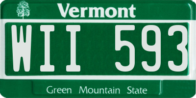 VT license plate WII593
