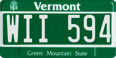 VT license plate WII594