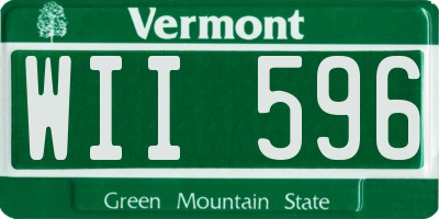 VT license plate WII596