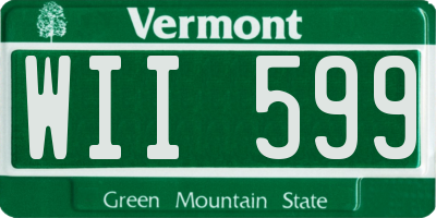 VT license plate WII599
