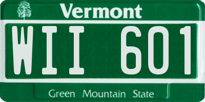 VT license plate WII601