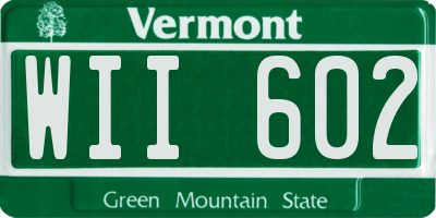 VT license plate WII602