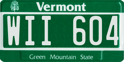 VT license plate WII604