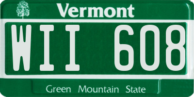 VT license plate WII608