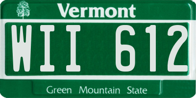 VT license plate WII612