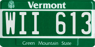 VT license plate WII613