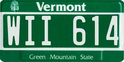 VT license plate WII614