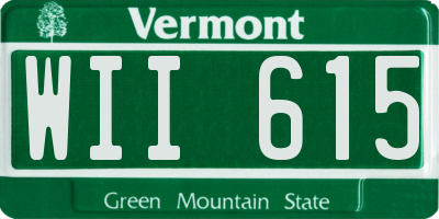 VT license plate WII615