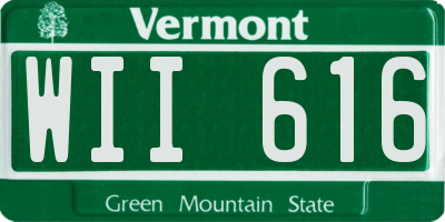 VT license plate WII616