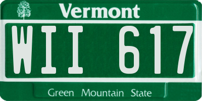 VT license plate WII617
