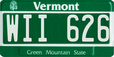 VT license plate WII626