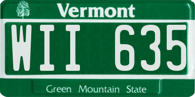 VT license plate WII635