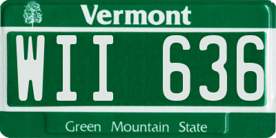 VT license plate WII636