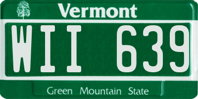 VT license plate WII639