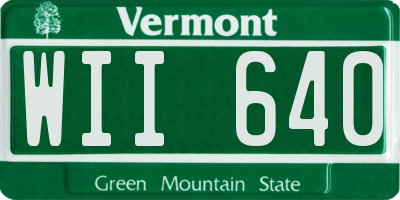 VT license plate WII640