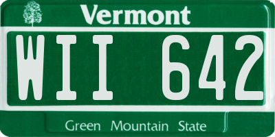 VT license plate WII642