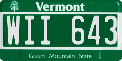 VT license plate WII643