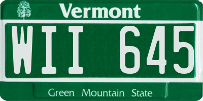 VT license plate WII645