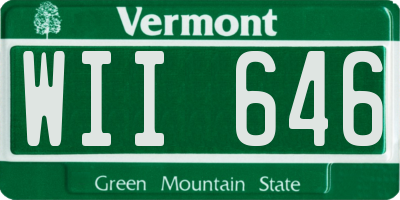 VT license plate WII646