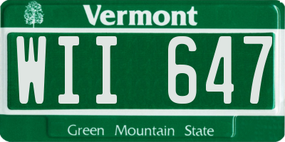 VT license plate WII647