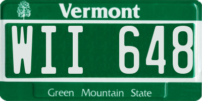 VT license plate WII648