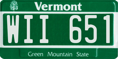 VT license plate WII651