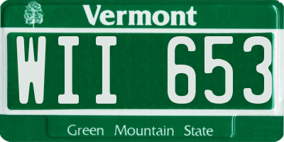 VT license plate WII653
