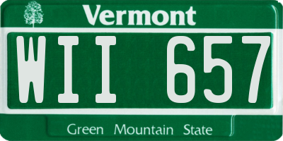 VT license plate WII657