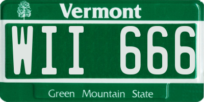 VT license plate WII666