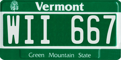 VT license plate WII667