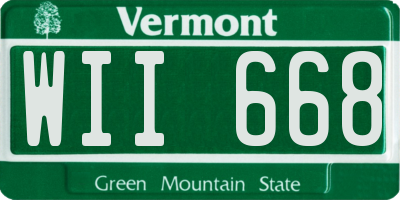 VT license plate WII668