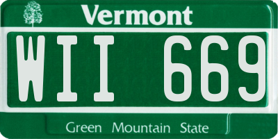 VT license plate WII669