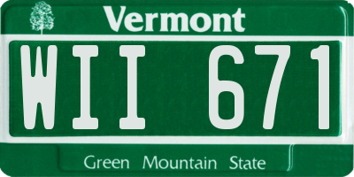 VT license plate WII671