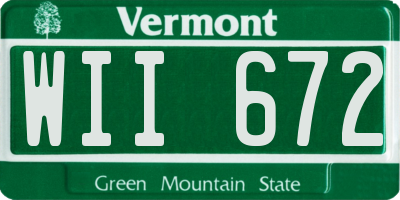 VT license plate WII672