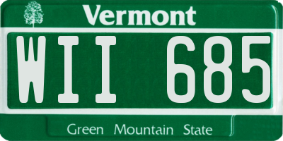 VT license plate WII685