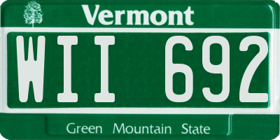 VT license plate WII692