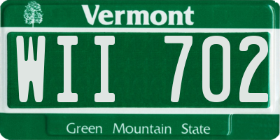 VT license plate WII702