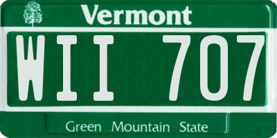 VT license plate WII707